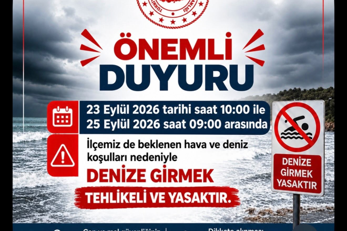 SAMANDAĞ’DA DENİZ YASAĞI 25 EYLÜL’E KADAR